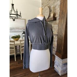 Talentless Cropped‎ Boxing Hoodie Steel Gray Medium NWOT